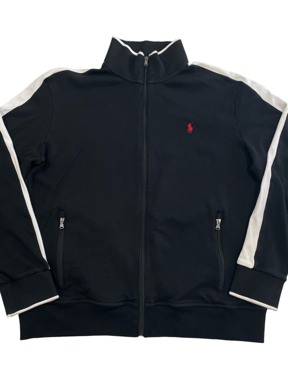Polo Ralph Lauren One-Point Size XL Full-Zip Black Track Jacket (Retail $125)